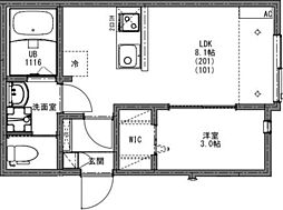 WISE TERRACE 西大宮 1LDKの間取図画像