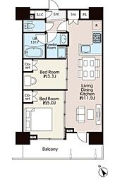ＲＥＦＲＡＭＥ5Ａｓａｋｕｓａｂａｓｈｉ 11階2LDKの間取り