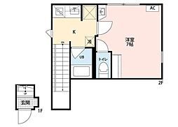 LUORE HATAGAYA 1Kの間取図画像