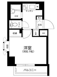 菱和パレス高輪タワー 1Kの間取図画像