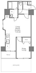キャニオンマンション文京西片 1LDKの間取図画像