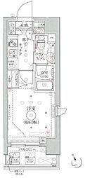 クレイシア品川戸越銀座 1Kの間取図画像