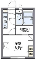 レオパレス雷塚 1Kの間取図画像