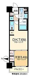 パークアクシス木場キャナルウエスト 1DKの間取図画像