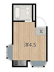 セゾン椎名町 ワンルームの間取図画像