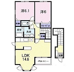 ルミエール 2LDKの間取図画像