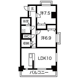 サンフォレストMW 2SLDKの間取図画像