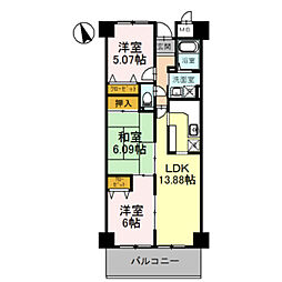 ラ・メゾンMS2 3LDKの間取図画像
