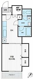 わらびユーアイハイツ 1DKの間取図画像
