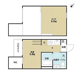 La　Luce 2階ワンルームの間取り