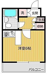 モア・リッシェル青葉台 ワンルームの間取図画像