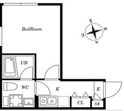 アレス板橋本町 3階1Kの間取り