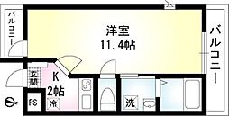 ルピナス・コート 3階1Kの間取り