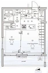 dips墨田リバーサイド 1LDKの間取図画像