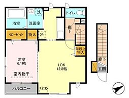 ドエルM 1LDKの間取図画像