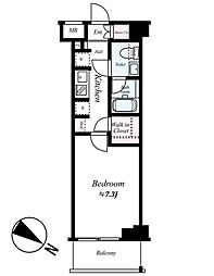AZEST北赤羽 3階1Kの間取り