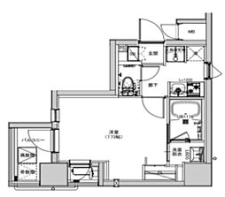 S-RESIDENCE綾瀬rivie 2階1Kの間取り
