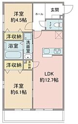 エルメゾン学園東 2LDKの間取図画像