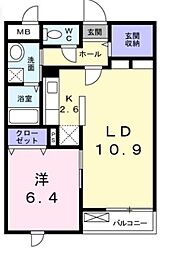 ラ・ルーチェ 1LDKの間取図画像