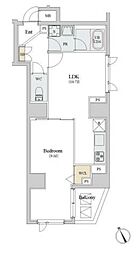 ロイジェント新橋 1LDKの間取図画像