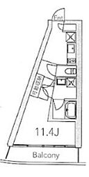 GranDuo Yoyogi2 4階ワンルームの間取り