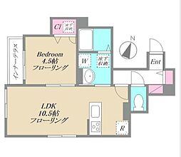 JR横須賀線 西大井駅 徒歩10分の賃貸アパート 1階1LDKの間取り