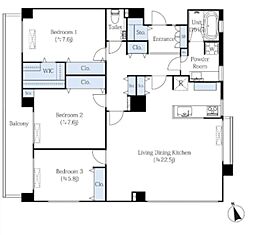 フォレスタ御苑前 3LDKの間取図画像