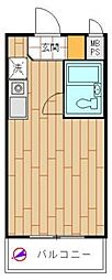 モナークマンション桜上水 2階ワンルームの間取り
