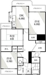 第2湯浅マンション 3DKの間取図画像