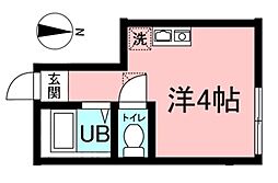 ヒルズ峰岡町Ａ棟 1階ワンルームの間取り
