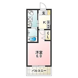 Osaka Metro御堂筋線 西田辺駅 徒歩16分の賃貸マンション 8階1Kの間取り