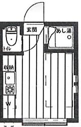 シャイニーソフト新宿落合A 1階ワンルームの間取り