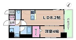 Osaka Metro中央線 阿波座駅 徒歩3分の賃貸マンション 8階1DKの間取り