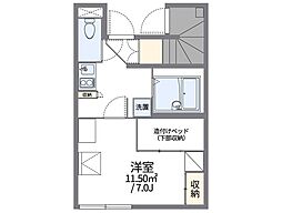 レオパレス芦花公園2 1Kの間取図画像