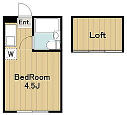 京王相模原線 京王永山駅 徒歩10分の賃貸マンション 5階ワンルームの間取り