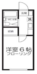 グリーンヒル 1Kの間取図画像