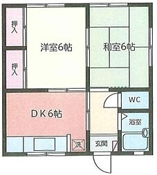 モリハイツ 2DKの間取図画像