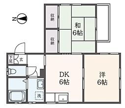 メゾン・フェニックス 2階2DKの間取り