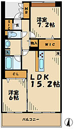 ロイヤルパークス若葉台 2LDKの間取図画像