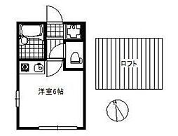 クーネル栄町 ワンルームの間取図画像