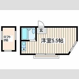 アーティクル武蔵野 2階ワンルームの間取り