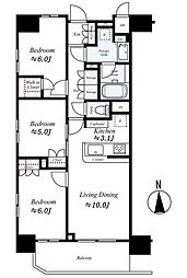 プレシス八王子 2階3LDKの間取り