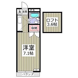 スペースぬるみず 1Kの間取図画像