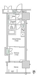 ブルックサイドレジデンス木場 1DKの間取図画像