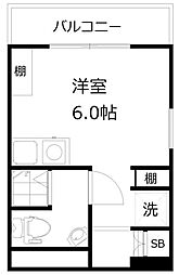 ネバーランド ワンルームの間取図画像