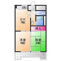 マンションセントヒル 2DKの間取図画像