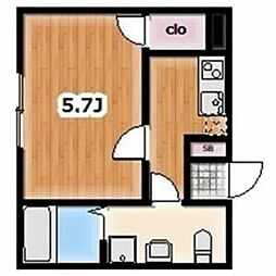 Ambition古千谷本町 3階1Kの間取り