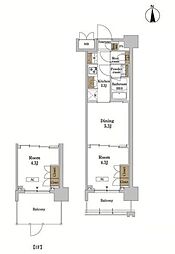ＲＪＲプレシア蒲田 6階1DKの間取り