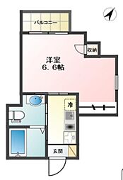 GRANT HOMES北赤羽 2階1Kの間取り