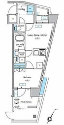 プレディアコート森下テラス 1LDKの間取図画像